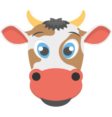 Bir inek kahverengi lekeler ile yüz yağ simgesi 