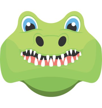 Bir timsah yüz düz simgesi 