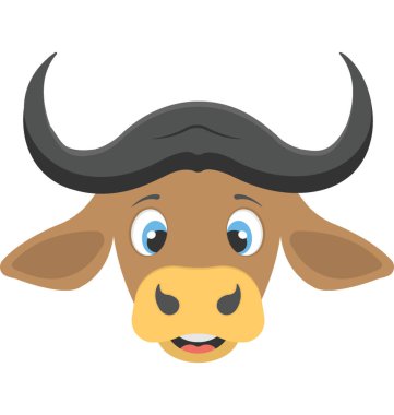 Animasyonlu bir öküz yüz düz simgesi