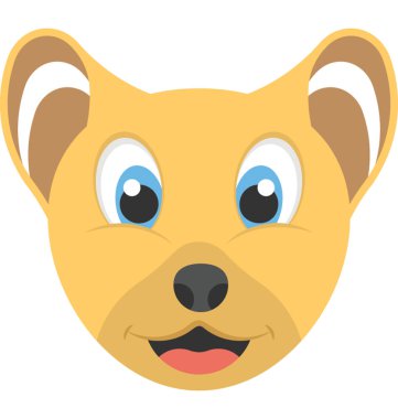 Çok güzel bir yavru yüz düz simgesi 