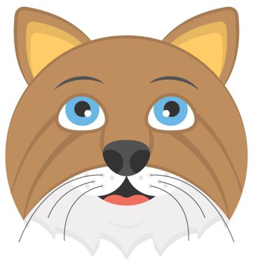 Eski bir kedi yüz düz simgesi 