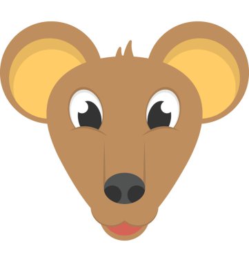 Küçük bir kahverengi fare yüz düz simgesi 