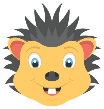 Bir bebek kirpi yüz düz simgesi 