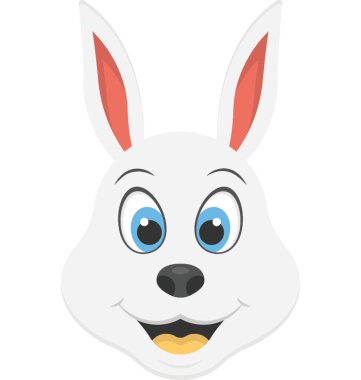 Bir beyaz tavşan gülümseyen başkanı düz simgesi 