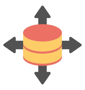 Veri dağıtımı, vektör simge düz tasarım kavramı 