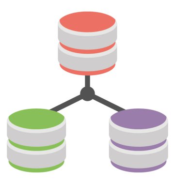 Entegrasyon sunucusu. Düz yönetmek ve sql server'ı Dağıtma, vektör simgesi 