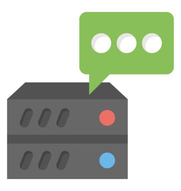 İletişim server vektör simgesi düz tasarım 