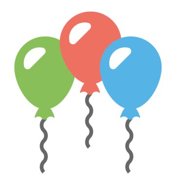 Parti balonu bir çift düz simgesi 