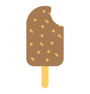 Çikolatalı dondurma çubuğu düz simgesi 
