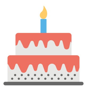 Dev doğum günü pastası düz simgesi 