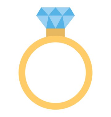 Elmas bir yüzük düz simgesi 