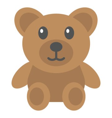 Sevimli bir oyuncak ayı düz simgesi 