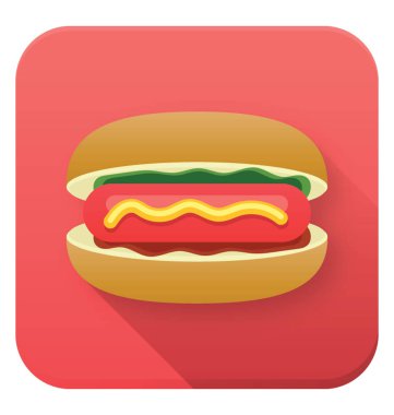 Sosis ızgara hardal düz vektör simgesi olan