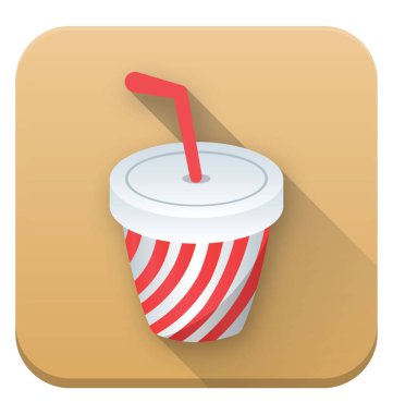 Saman düz simgesi olan tek kullanımlık cam suyu