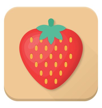 Kırmızı dut veya çilek düz simgesi