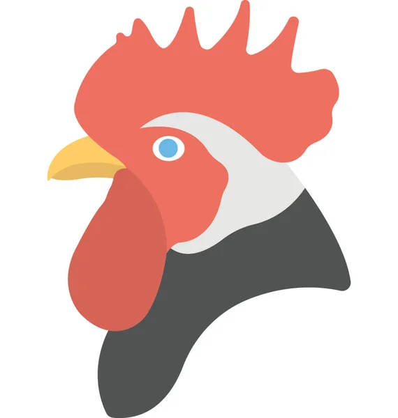 鶏の顔のフラット アイコン — ストックベクタ
