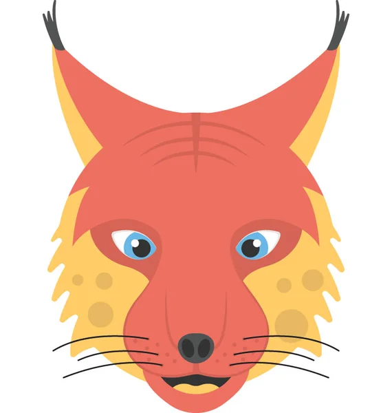 Ícone Plano Rosto Uma Raposa Selvagem Vermelha — Vetor de Stock