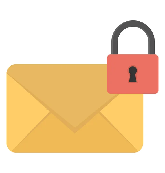 Envelope Lock Concept Email Security Flat Vector Icon — Stock Vector