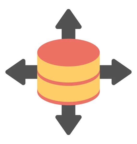 Concept Distribution Données Icône Vectorielle Dans Design Plat — Image vectorielle