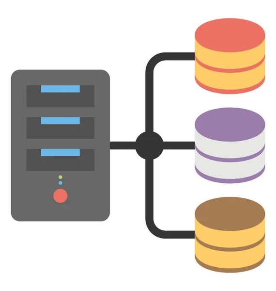 Bir Database Engine Veya Depolama Motoru Düz Vektör Simgesi — Stok Vektör