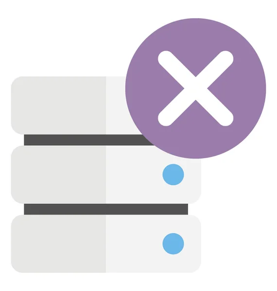 Concepto Eliminación Una Base Datos Icono Vector Plano — Archivo Imágenes Vectoriales
