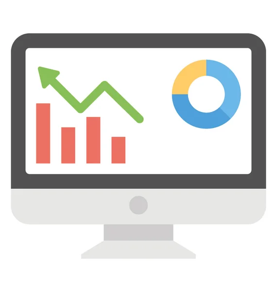 Obrazovce Počítače Zobrazující Služby Web Analytics — Stockový vektor