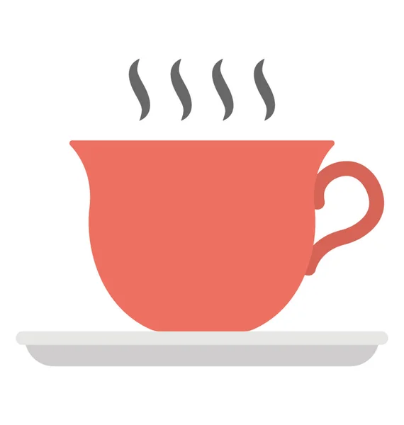 Flache Ikone Eines Heißen Kaffeebechers — Stockvektor