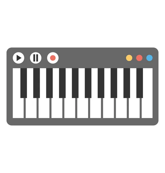 Icono Plano Una Sola Placa Piano — Vector de stock