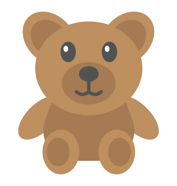 Plochý Ikona Roztomilý Medvídek — Stockový vektor