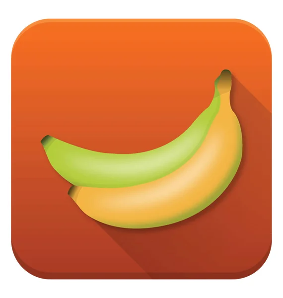 Frutas Orgânicas Algumas Bananas Ícone Plano — Vetor de Stock