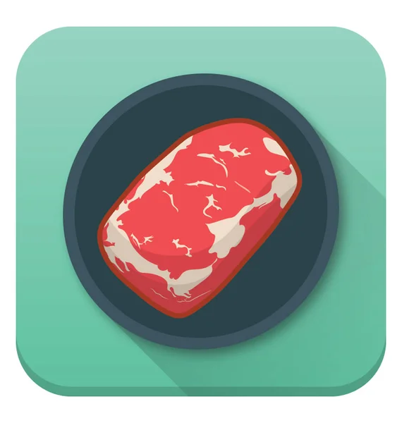 Ein Flaches Vektorsymbol Eines Großen Fleischstücks — Stockvektor