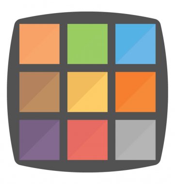 Güzel göz tonları renk kitinin bir basit düz vektör simgesi. 