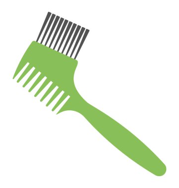 Saç boya fırça ve tarak birlikte düz bir simgesi