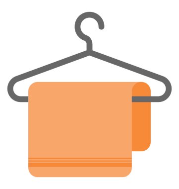 Bir havlu düz bir simgesi bir askı astı.