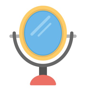 Bir yuvarlak şekil stand yansıtmanın basit bir düz simgesi.