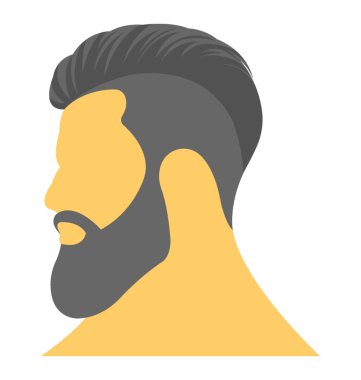 Bir adamın sakalı olan basit düz vektör simgesi tasarım