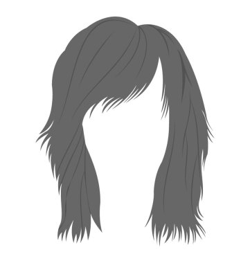 Kızlar şık saç kesme, salon örneği basit düz simgesi tasarım