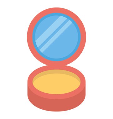 Düz vektör simge kadın kozmetik, kompakt pudra 