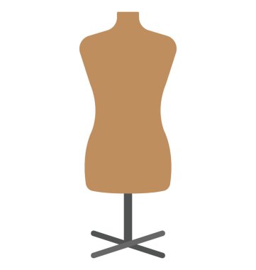 Bir kukla ve bez takılırdım bir stand bir düz vektör simgesi. 