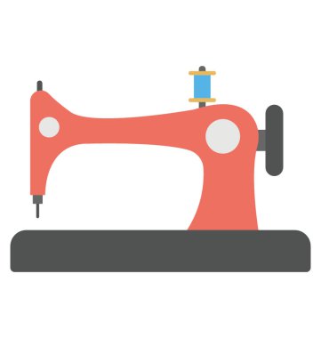 Bir dikiş makinesi düz bir simgesi.