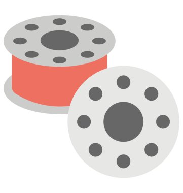 Bobin renkli konu içinde olan bir dizi basit renkli düz vektör simgesi. 