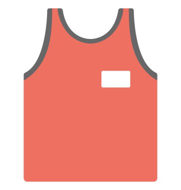 Düz vektör simgesi kırmızı renk yelek.