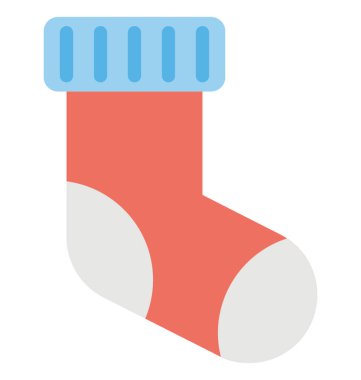 Renkli düz simgesi Kırmızı renkteki Yün çorap. 