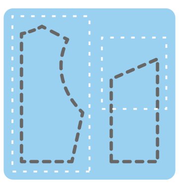 Gömlek yaka yapımında kullanılan Tela bir parça bir tasviri. 