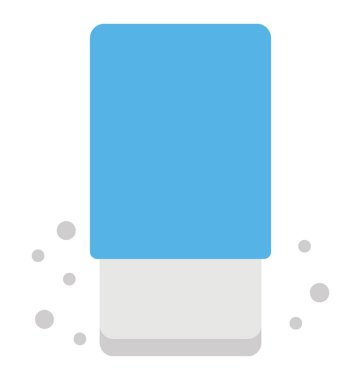 İş yazılı kalem ovmak için düz simgesi tasarım bir silgi