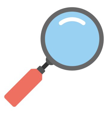 Bir basit Büyüteç düz vektör simgesi 