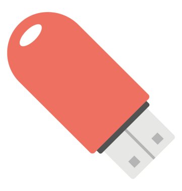 Düz vektör simgesi tasarım depolama aygıtının, usb
