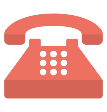 Bir retro telefon düz simgesi tasarımı