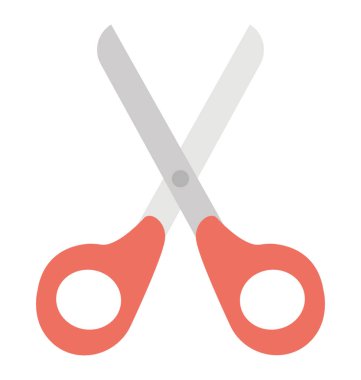 Makas vektör simgesi, eğitim kurumları sanat ve el sanatları boy göstermek için kullanılmak üzere tasarlanmış 