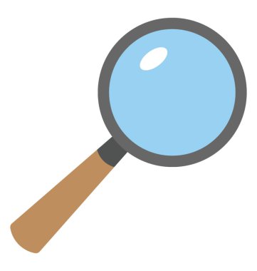 Bir basit Büyüteç düz vektör simgesi 